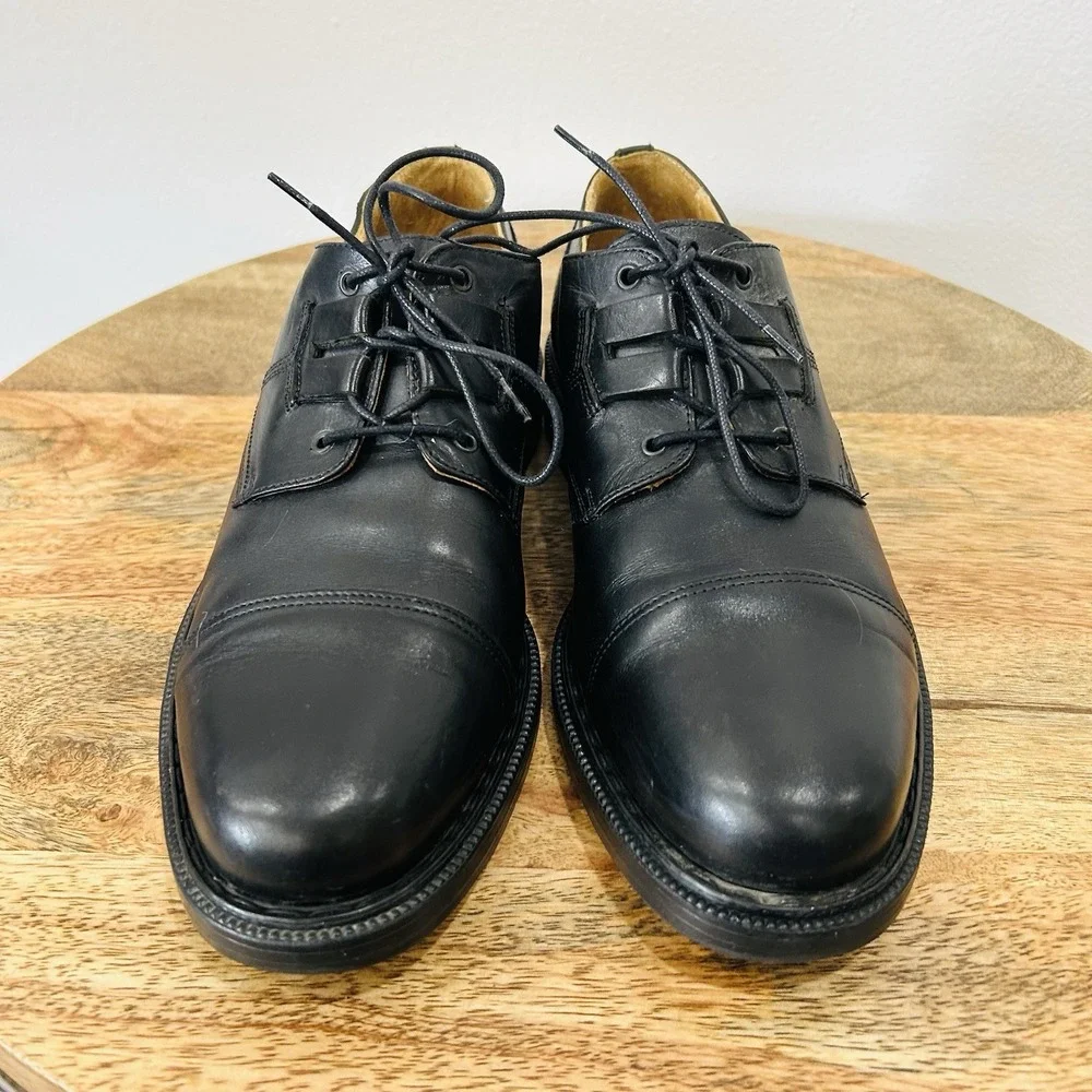 Bacco Bucci Mens Black Leather Oxford Dress Shoes Men's Size 9 Made in Italy